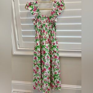 Hill House Ellie Nap Dress in Pink Roses Poplin Size XS